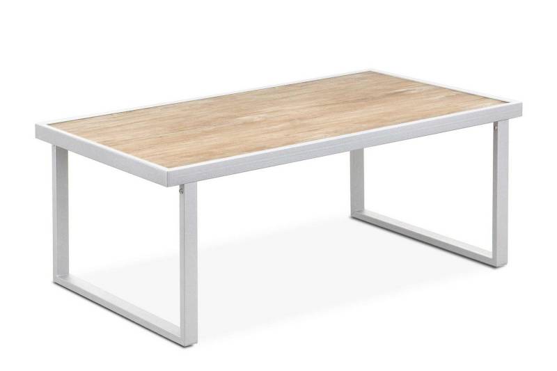 KONSIMO® Gartentisch TRIBO Gartentisch hergestellt in der EU (1x Gartentisch, Maße: 118x45x65 cm, 1 Tisch), UV-Beständigkeit, Handarbeit, Stahl, Holz von KONSIMO®