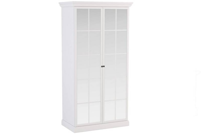 KONSIMO® Spiegelschrank KATRIA Schrank mit Spiegel, hergestellt in der EU, runde Metallgriffe, 2 Einlegeböden, mit Metallstange von KONSIMO®