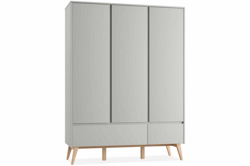 KONSIMO Kinderkleiderschrank DAMBI Drehtürenschrank, hergestellt in der EU, Soft-Close-Funktion, mit 5 Einlegeböden, mit 2 Schubladen, 3-türig von KONSIMO