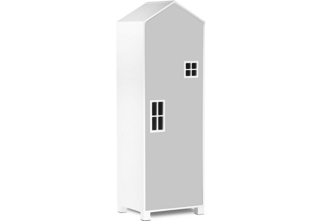 KONSIMO® Kinderkleiderschrank MIRUM Hausform Schrank Drehtürenschrank Stauraumschrank Spielzeugregal 4 Einlegeböden von KONSIMO®