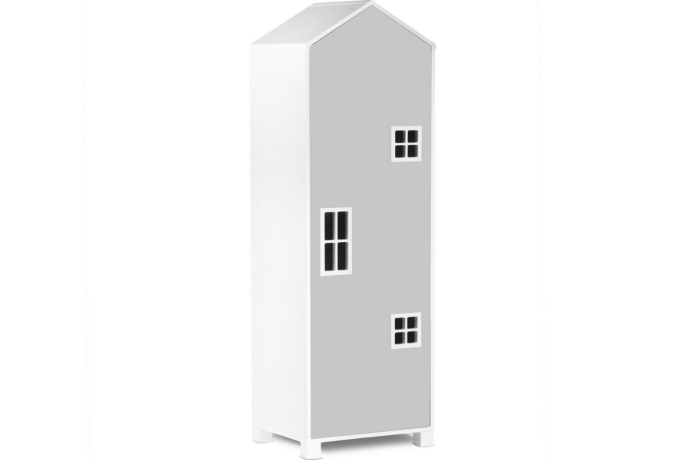 KONSIMO® Kinderkleiderschrank MIRUM Drehtürenschrank Hausform Schrank mit Einlegeböden, mit Bar, Fenster mit Grifffunktion KONSIMO® Kinderkleiderschrank MIRUM Drehtürenschrank Hausform Schrank mit Einlegeböden, mit Bar, Fenster mit Grifffunktion von KONSIMO®
