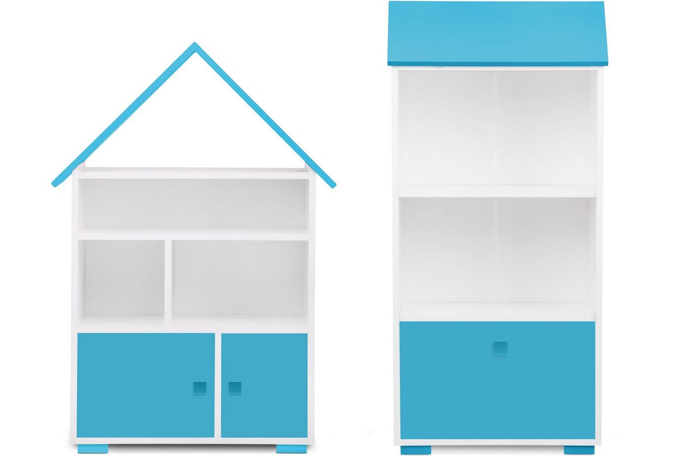 Konsimo Kinderregal Regalset mit Türen (2 St) PABIS, 2-tlg., Möbel für Kinderzimmer, Hausform von Konsimo