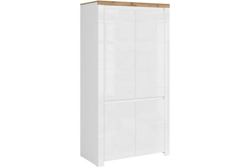 Konsimo Kleiderschrank DAMINO Kleiderschrank mit Türen, mit Einlegeböde, glänzend, zeitloses Design, mit Kleiderstange von Konsimo