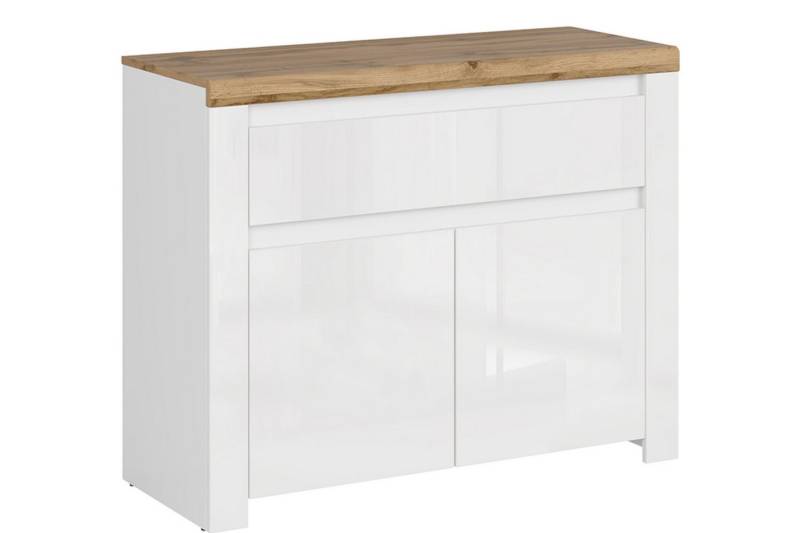 KONSIMO® Kommode DAMINO geräumige Kommode, mit Türen, mit Schublade, mit Einlegeböde, glänzend von KONSIMO®
