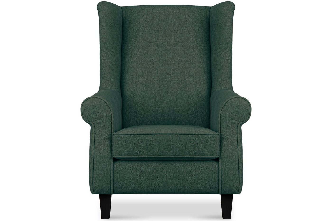 Konsimo Ohrensessel MILES Gepolsterter Sessel, mit Armlehnen, Sessel mit Federn in der Sitzfläche, Massivholzbeine von Konsimo