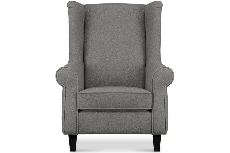 Konsimo Ohrensessel MILES Gepolsterter Sessel, mit Armlehnen, Sessel mit Federn in der Sitzfläche, Massivholzbeine von Konsimo