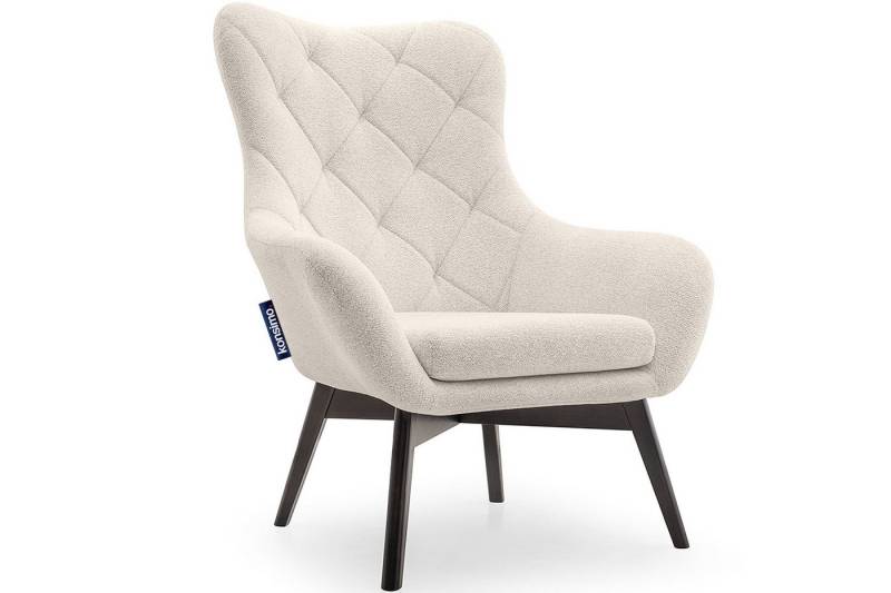 KONSIMO® Ohrensessel RAMOS, Sessel mit Steppung,robuste Holzbeine,Polyurethanschaum im Sitz von KONSIMO®