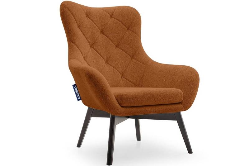 KONSIMO® Ohrensessel RAMOS, Sessel mit Steppung,robuste Holzbeine,Polyurethanschaum im Sitz von KONSIMO®