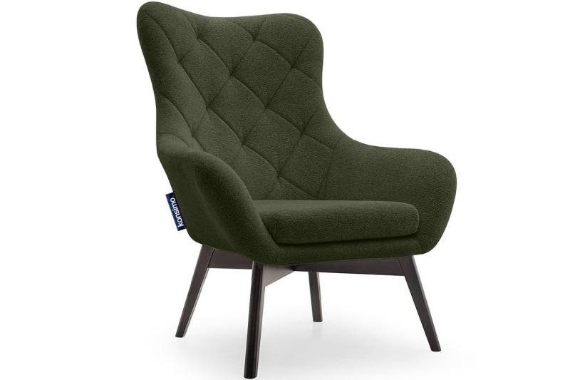 KONSIMO® Ohrensessel RAMOS, Sessel mit Steppung,robuste Holzbeine,Polyurethanschaum im Sitz von KONSIMO®