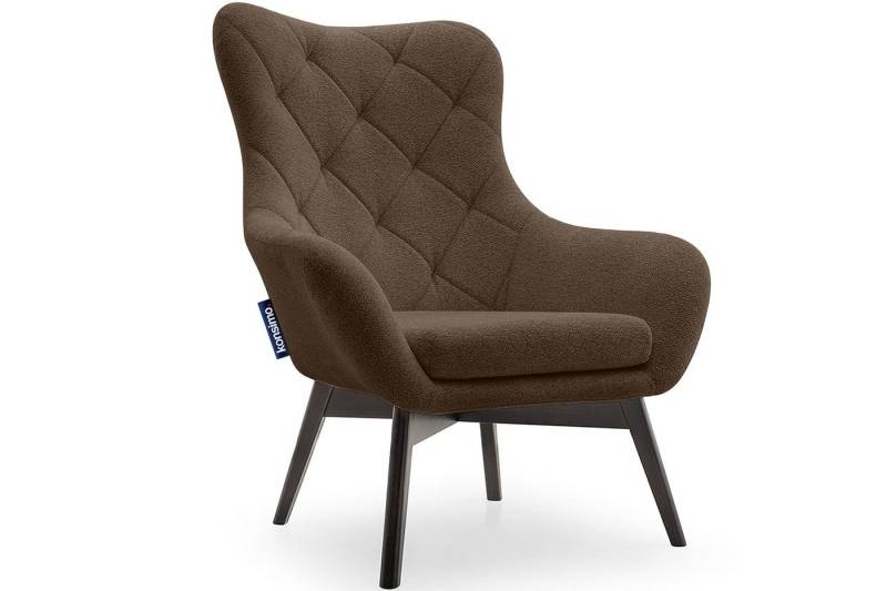 KONSIMO® Ohrensessel RAMOS, Sessel mit Steppung,robuste Holzbeine,Polyurethanschaum im Sitz von KONSIMO®