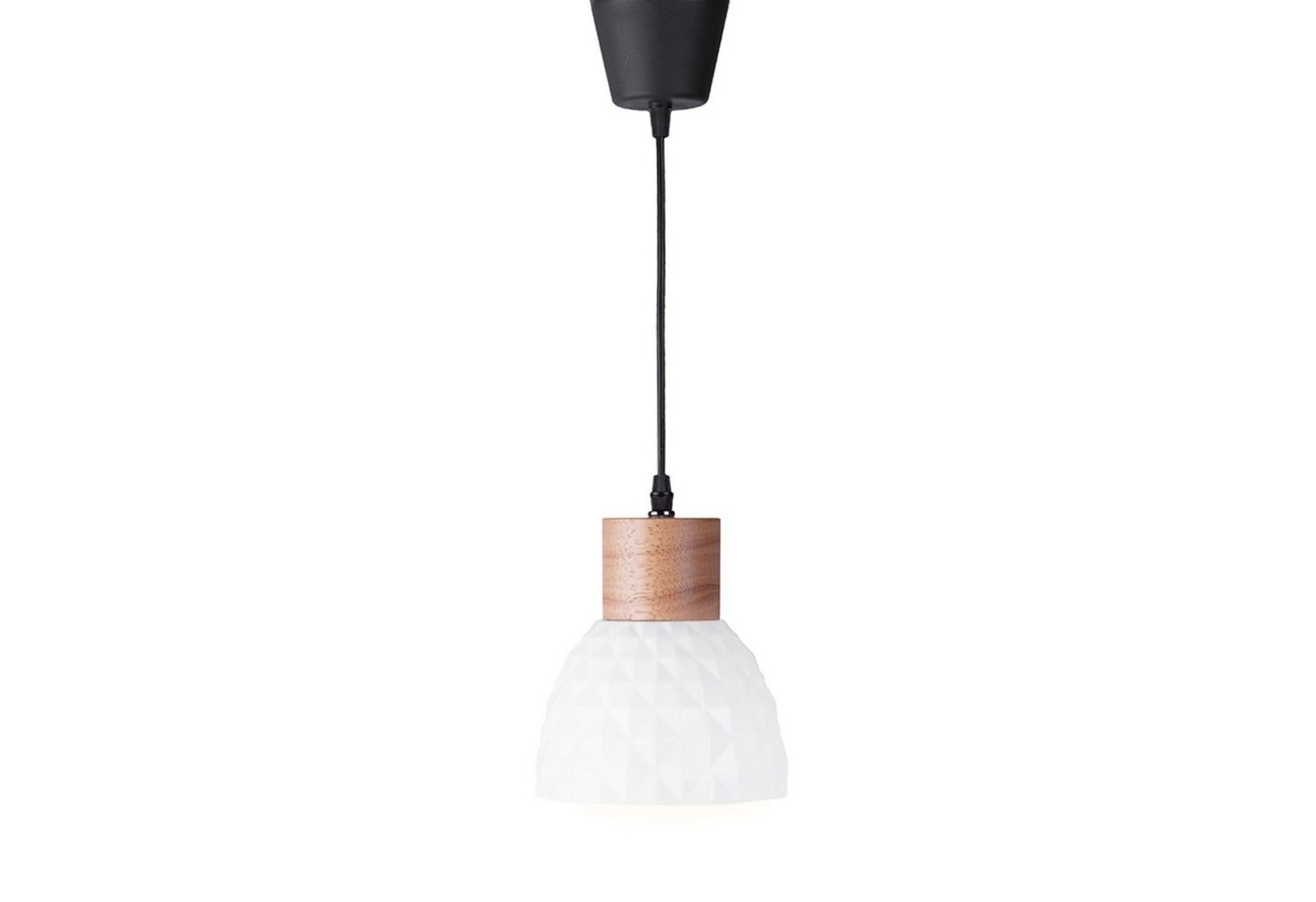 Konsimo Pendelleuchte KARI Pendelleuchten, ohne Leuchtmittel, E14, mit Holzelementen, Keramik-Lampenschirm von Konsimo