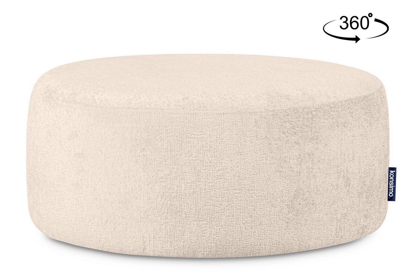 Konsimo Polsterhocker RAGGI Sitzhocker Pouf, mit 360° Drehfunktion, Chenille, im modernistischen Stil von Konsimo