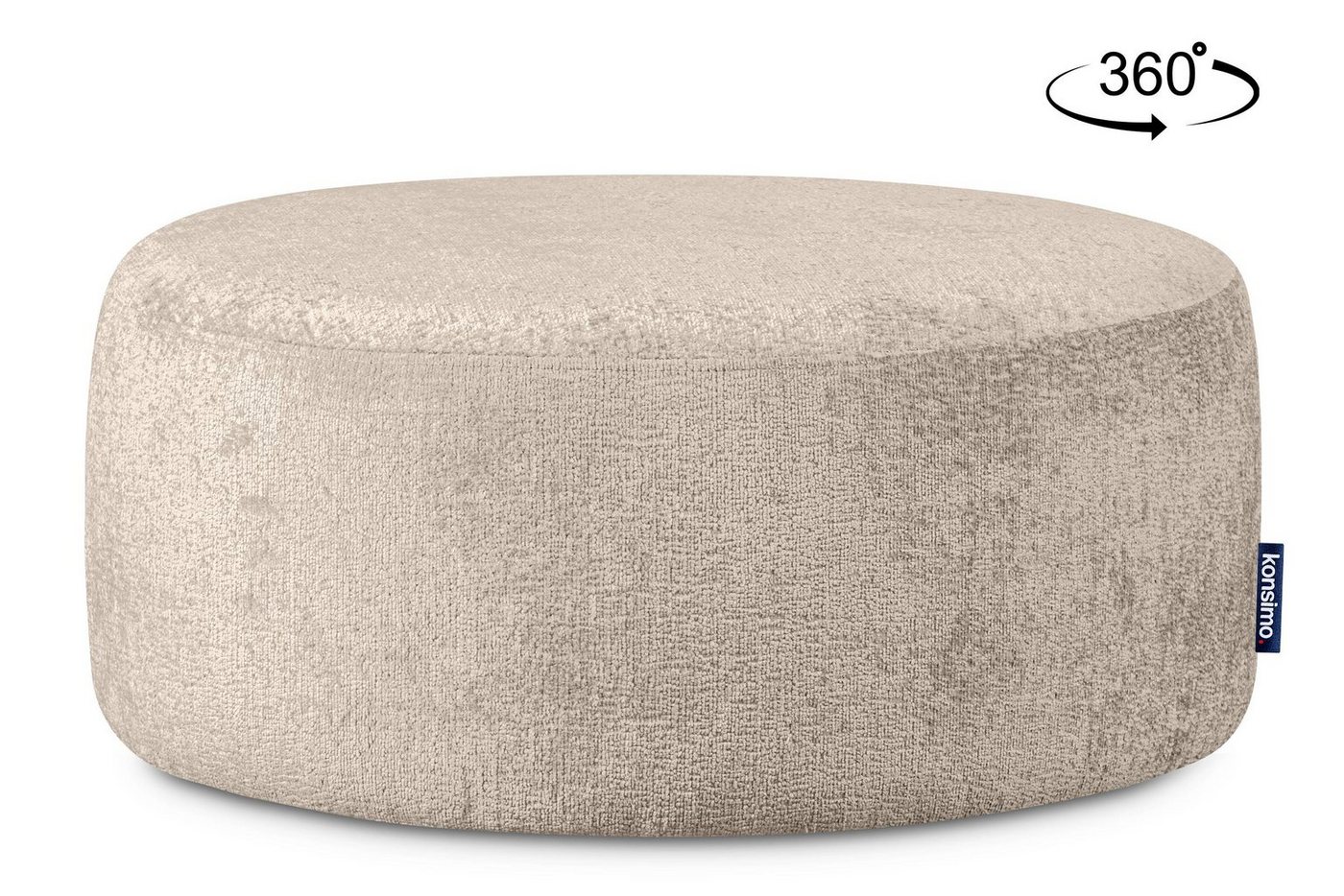 Konsimo Polsterhocker RAGGI Sitzhocker Pouf, mit 360° Drehfunktion, Chenille, im modernistischen Stil von Konsimo