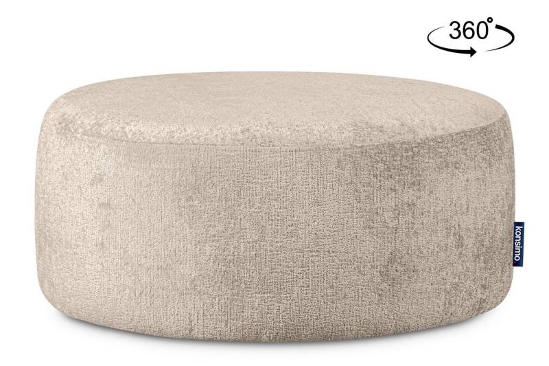 KONSIMO® Polsterhocker RAGGI Sitzhocker Pouf, mit 360° Drehfunktion, Chenille, im modernistischen Stil von KONSIMO®