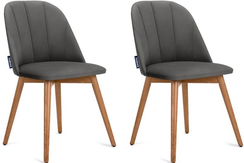 KONSIMO® Polsterstuhl BAKERI Esstischstühl Küchenstühl Wohnzimmerstühl Esszimmer Stühl (Esszimmerstühl, 2 St), Gestell aus Massivholz, Velours-Sitz von KONSIMO®