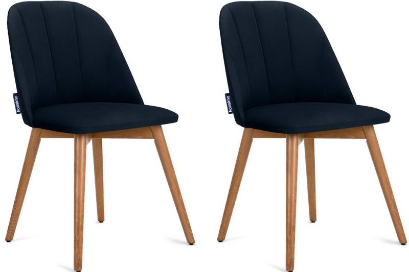 KONSIMO® Polsterstuhl BAKERI Esstischstühl Küchenstühl Wohnzimmerstühl Esszimmer Stühl (Esszimmerstühl, 2 St), Gestell aus Massivholz, Velours-Sitz von KONSIMO®