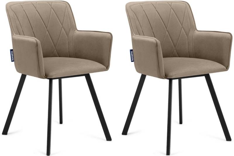 KONSIMO® Polsterstuhl PYRUS Esstischstühl Wohnzimmerstühl (Esszimmerstühl, 2 St), Velours-Sitz, schwarzer Metallrahmen, hergestellt in der EU von KONSIMO®