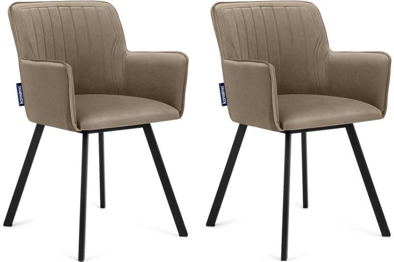 KONSIMO® Polsterstuhl PYRUS Wohnzimmerstühl Esstischstühl (Esszimmerstuhl, 2 St), Velours-Sitz, schwarzer Metallrahmen, hergestellt in der EU von KONSIMO®