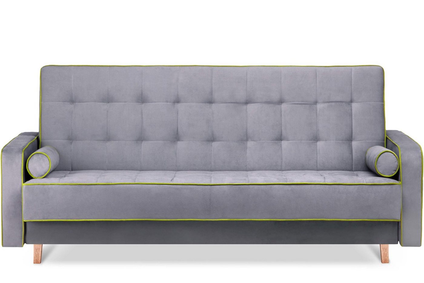 Konsimo Schlafsofa DOZER Sofa 3 Personen, ausziehbar, Velours, mit Armlehnen, mit Bettkasten von Konsimo