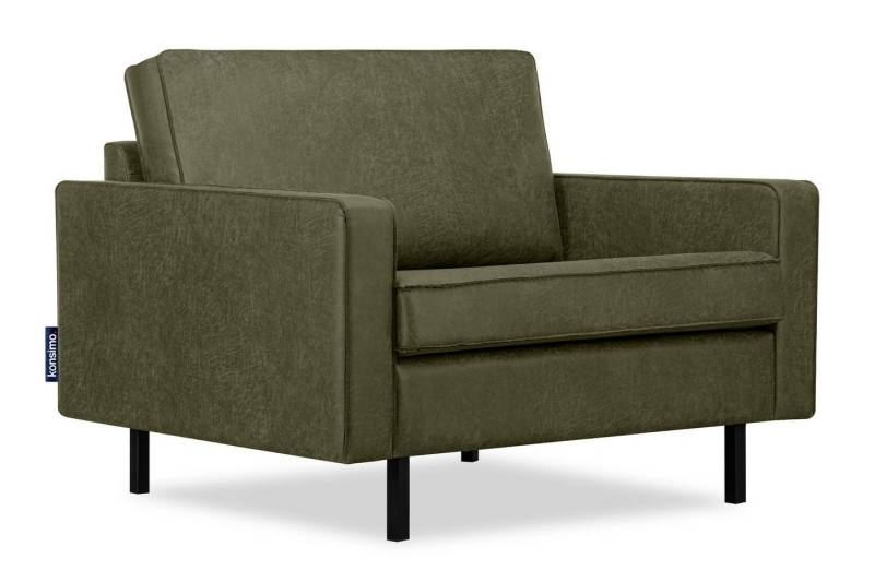 Konsimo Sessel INVIA Breite Sessel, Grundschicht: Echtleder, auf hohen Metallfüßen, Hergestellt in EU von Konsimo