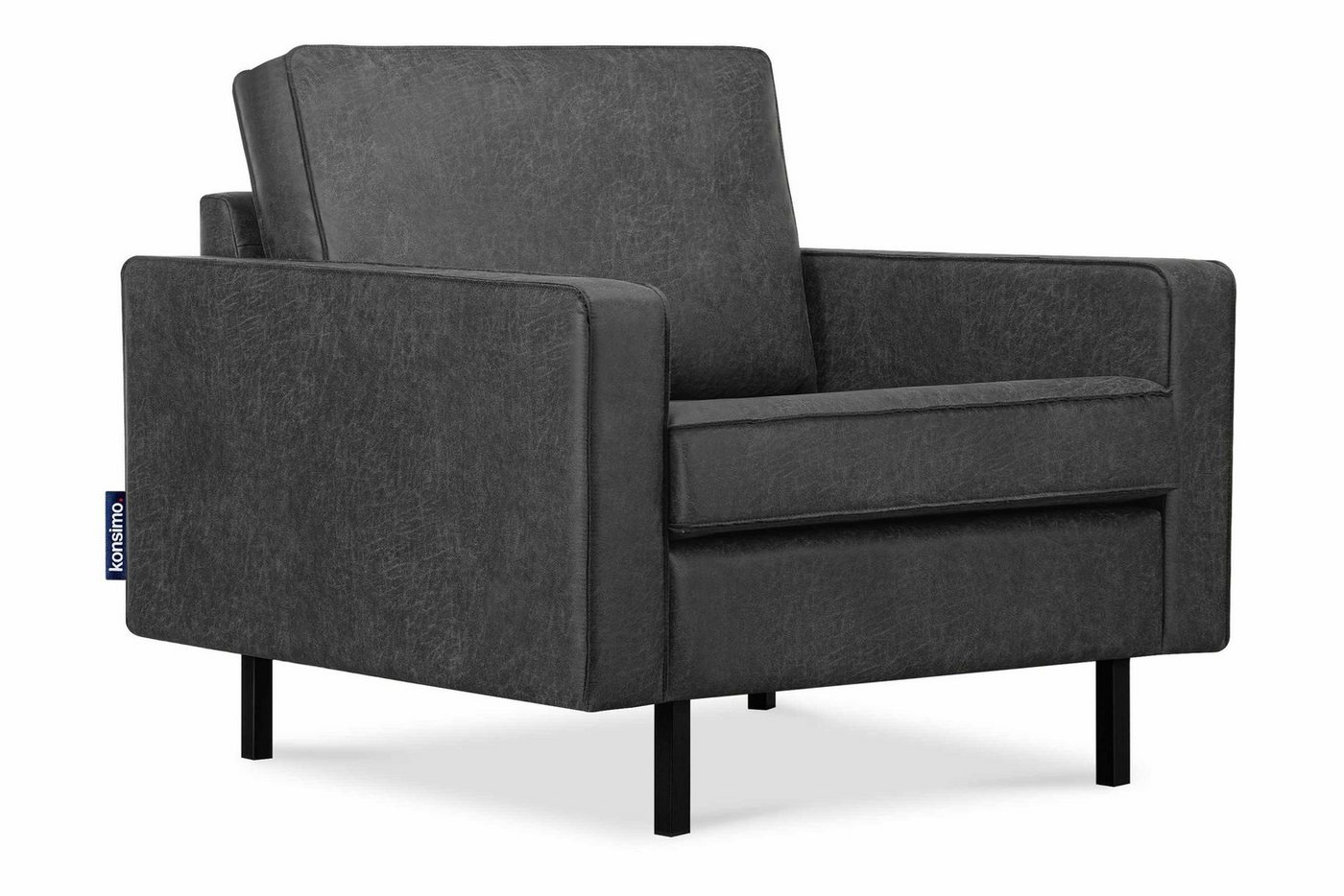 Konsimo Sessel INVIA Sessel, Grundschicht: Echtleder, Hergestellt in EU, Vintage, Loft-Stil von Konsimo