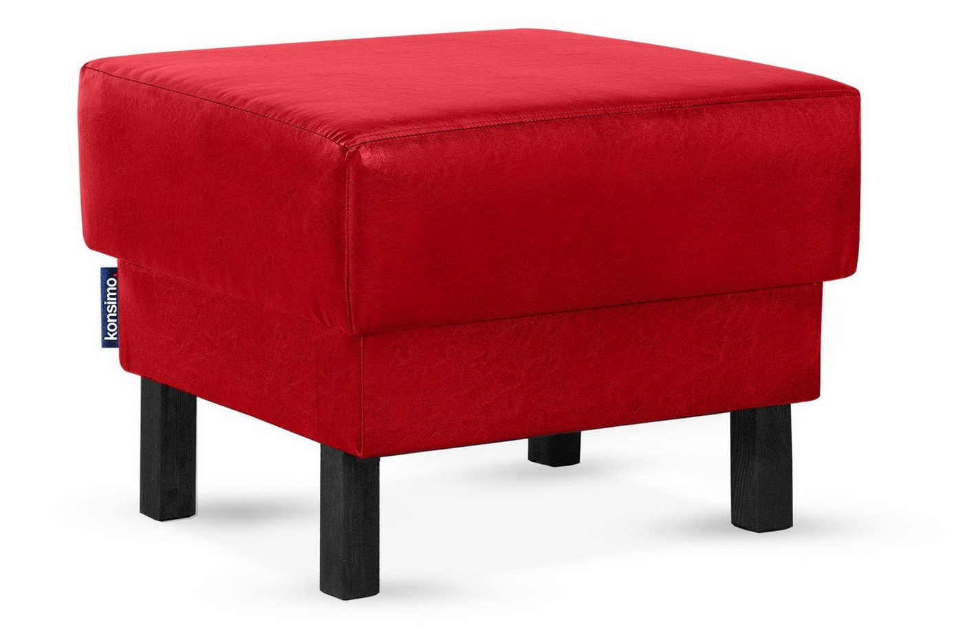 Konsimo Sitzhocker ESPECTO Pouffe Hocker, Kunstleder-Puffsessel, auf hohen Holzbeinen, mit Ablagefach von Konsimo