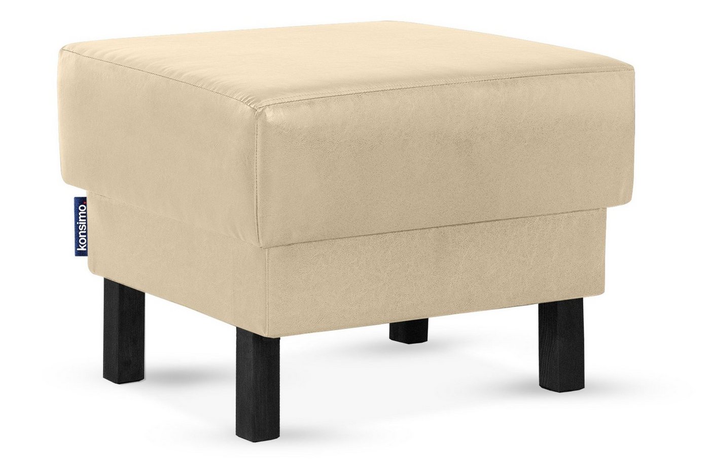 Konsimo Sitzhocker ESPECTO Pouffe Hocker, Kunstleder-Puffsessel, auf hohen Holzbeinen, mit Ablagefach von Konsimo