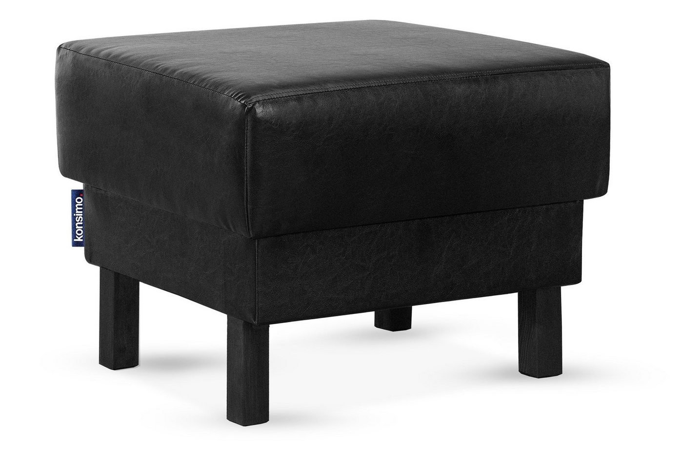 Konsimo Sitzhocker ESPECTO Pouffe Hocker, Kunstleder-Puffsessel, auf hohen Holzbeinen, mit Ablagefach von Konsimo