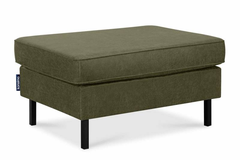 KONSIMO Sitzhocker INVIA Sitzhocker Pouffe, Grundschicht: Echtleder, auf hohen Metallfüßen, Hergestellt in EU von KONSIMO