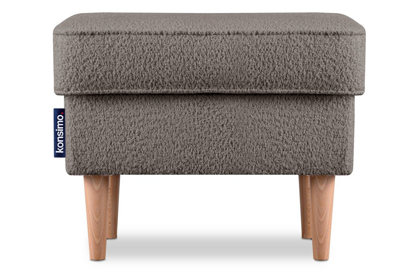 Konsimo Sitzhocker STRALIS Polstersitz Pouffe, Bouclé-Stoff, zeitloses Design, hohe Füße von Konsimo