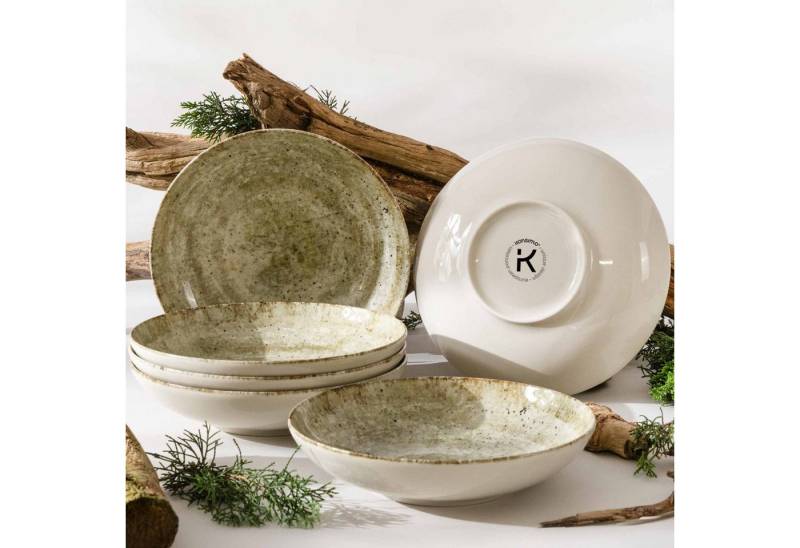 KONSIMO® Teller-Set ERATO Geschirr-Set, hergestellt in der EU, (6-tlg), 6 Personen, Porzellan, spülmaschinengeeignet, mikrowellengeeignet, 6x Suppenteller von KONSIMO®