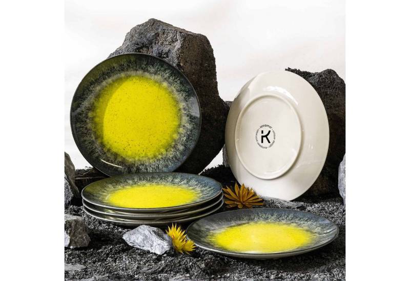 KONSIMO® Teller-Set LORENT Geschirr-Set, hergestellt in der EU, (6-tlg), 6 Personen, Porzellan, 6x Dessertteller, spülmaschinengeeignet, mikrowellengeeignet von KONSIMO®