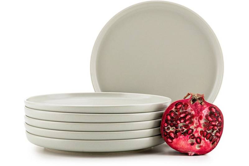 KONSIMO Teller-Set VICTO Tafelservice hergestellt in der EU (6-tlg), 6 Personen, Steingut, spülmaschinengeeignet, mikrowellengeeignet, 6x Dessertteller von KONSIMO