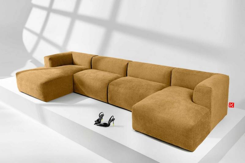 KONSIMO® Wohnlandschaft BUFFO Ecksofa U-Form, hergestellt in der EU,extrem weicher und bequemer Sitz von KONSIMO®