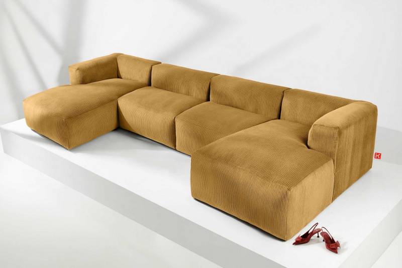 KONSIMO® Wohnlandschaft BUFFO Ecksofa U-Form, hergestellt in der EU,extrem weicher und bequemer Sitz von KONSIMO®