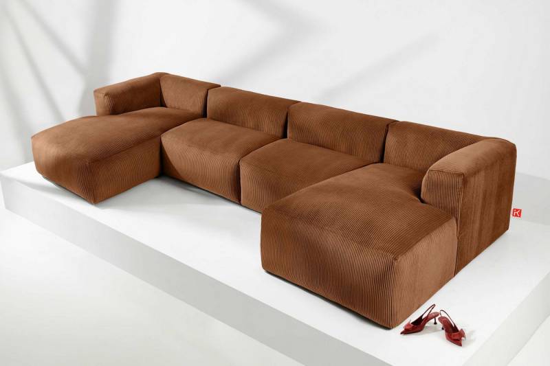 KONSIMO® Wohnlandschaft BUFFO Ecksofa U-Form, hergestellt in der EU,extrem weicher und bequemer Sitz von KONSIMO®