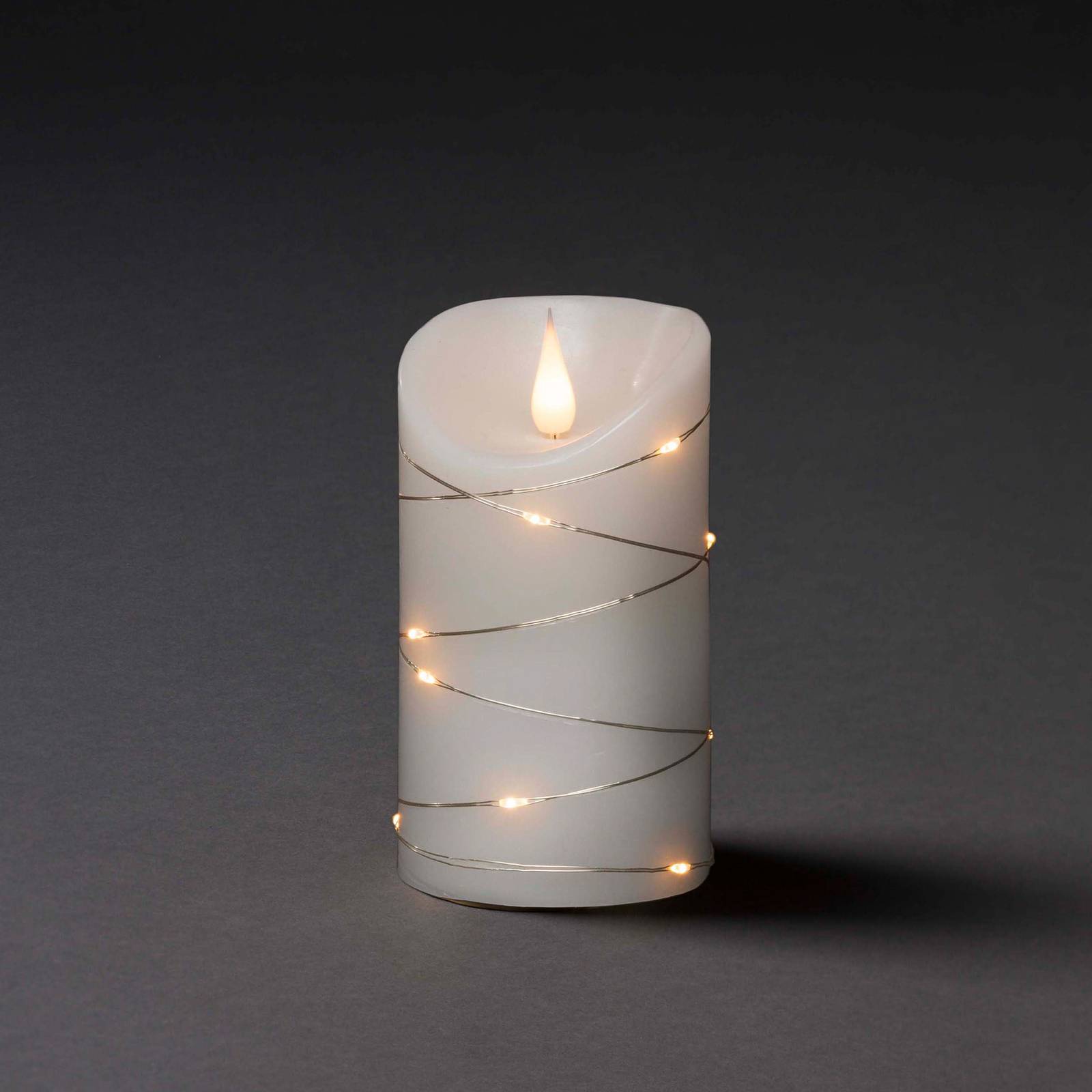 LED-Wachskerze weiß Lichtfarbe Warmweiß 13,5 cm von Konstsmide Christmas