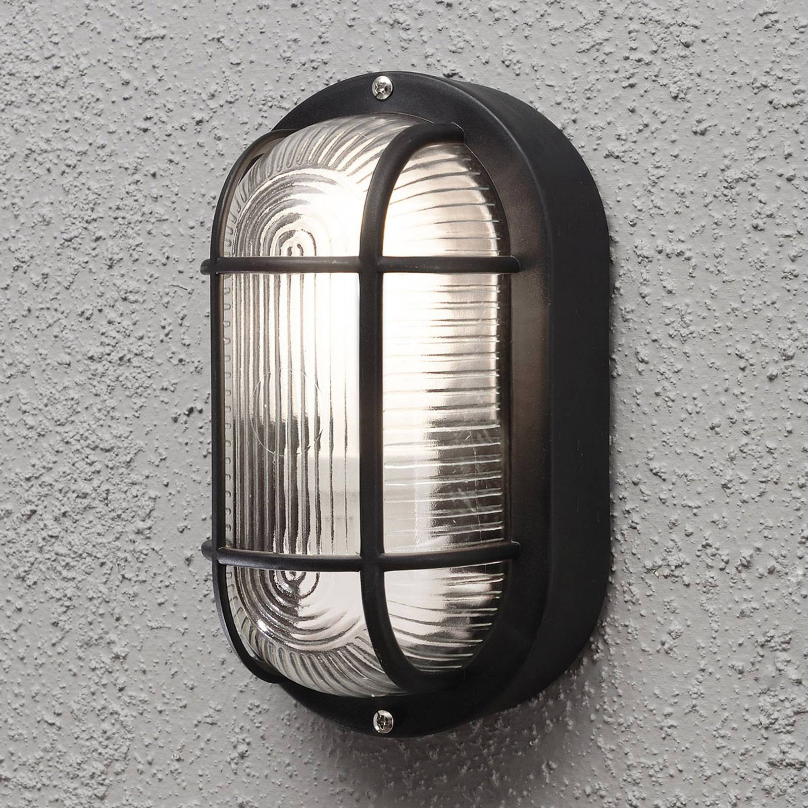 Außenwandlampe Elmas oval, schwarz von Konstsmide