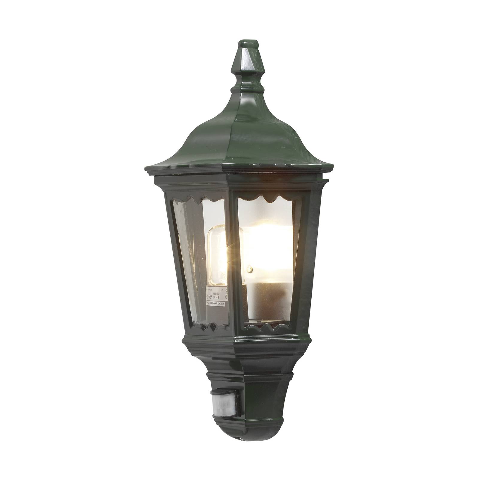 Außenwandlampe Firenze Halbschale, Sensor, grün von Konstsmide