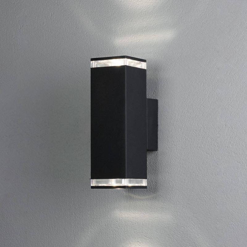 Außenwandleuchte Pollux, 23,5 cm, schwarz, Aluminium, 2-flg. von Konstsmide