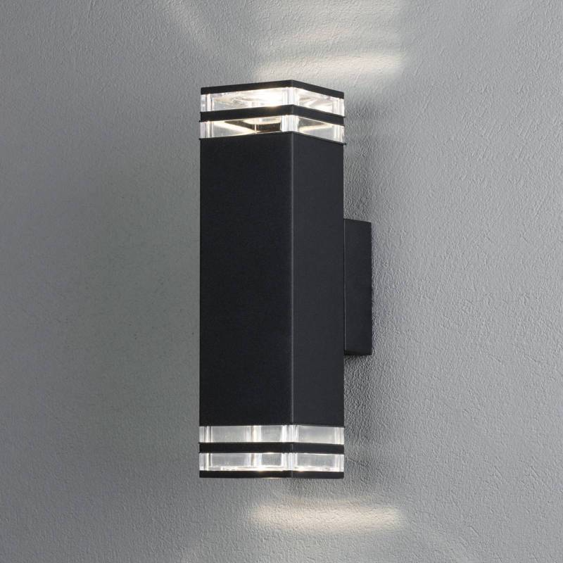 Außenwandleuchte Pollux, 27,5 cm, schwarz, Aluminium, 2-flg. von Konstsmide