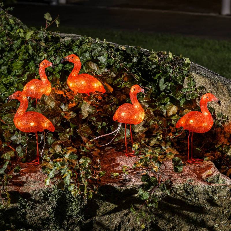 LED-Dekorationsleuchte Flamingo im 5er-Set von Konstsmide Season