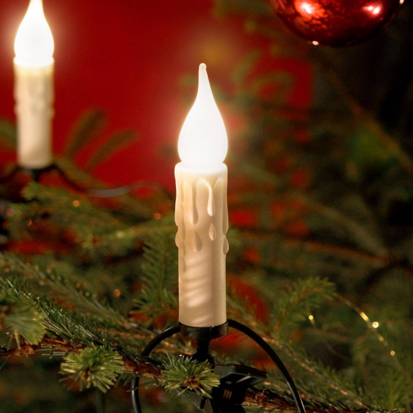 20-flg. Lichterkette mit weißer Wachsoptik 14,8m von Konstsmide Christmas