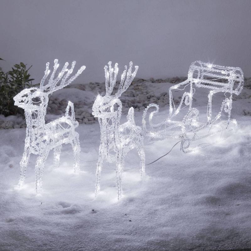 Funkelnde LED-Außendeko Rentiere m. Schlitten Funkelnde LED-Außendeko Rentiere m. Schlitten von Konstsmide Christmas