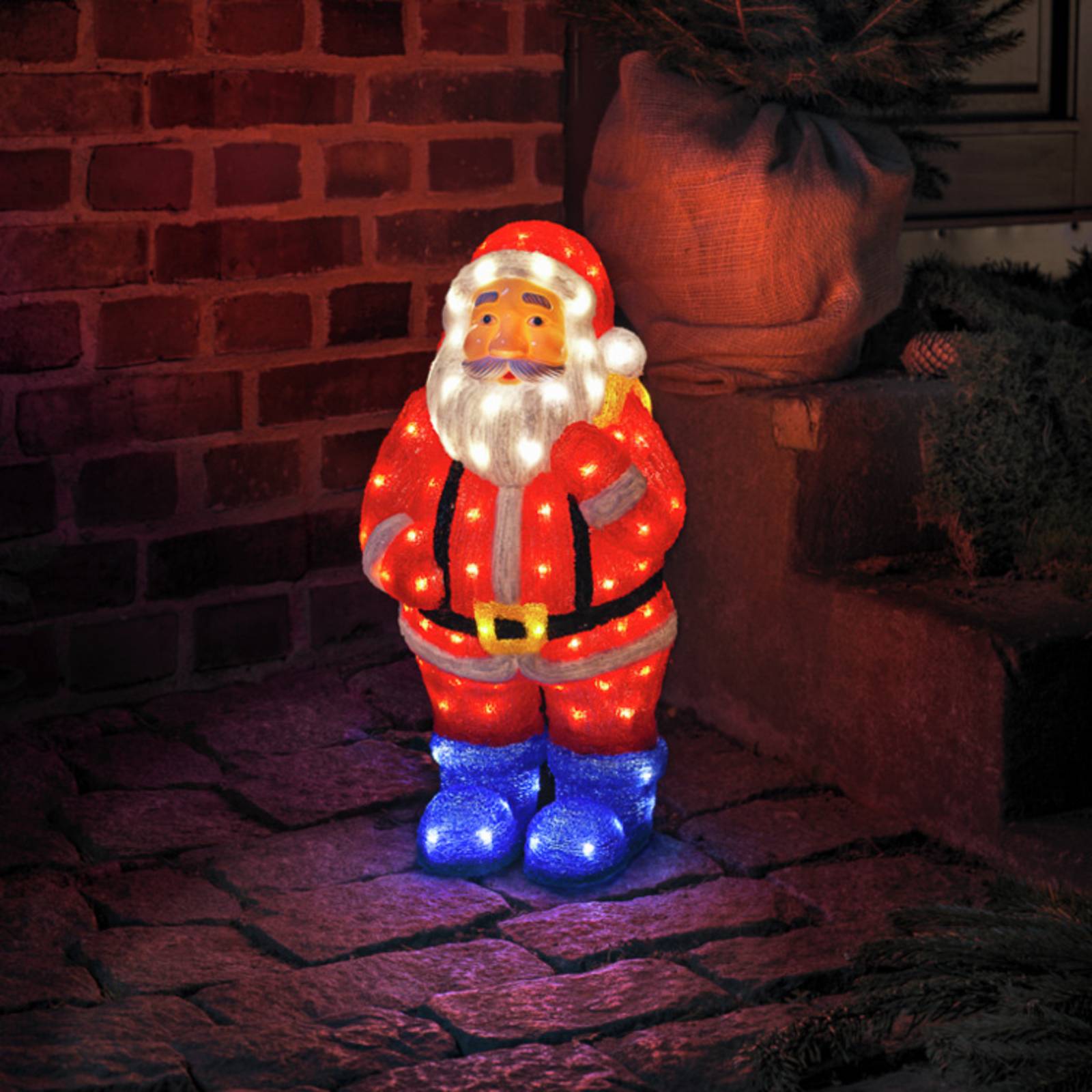 LED-Dekofigur Weihnachtsmann bunt IP44 Höhe 55 cm von Konstsmide Christmas