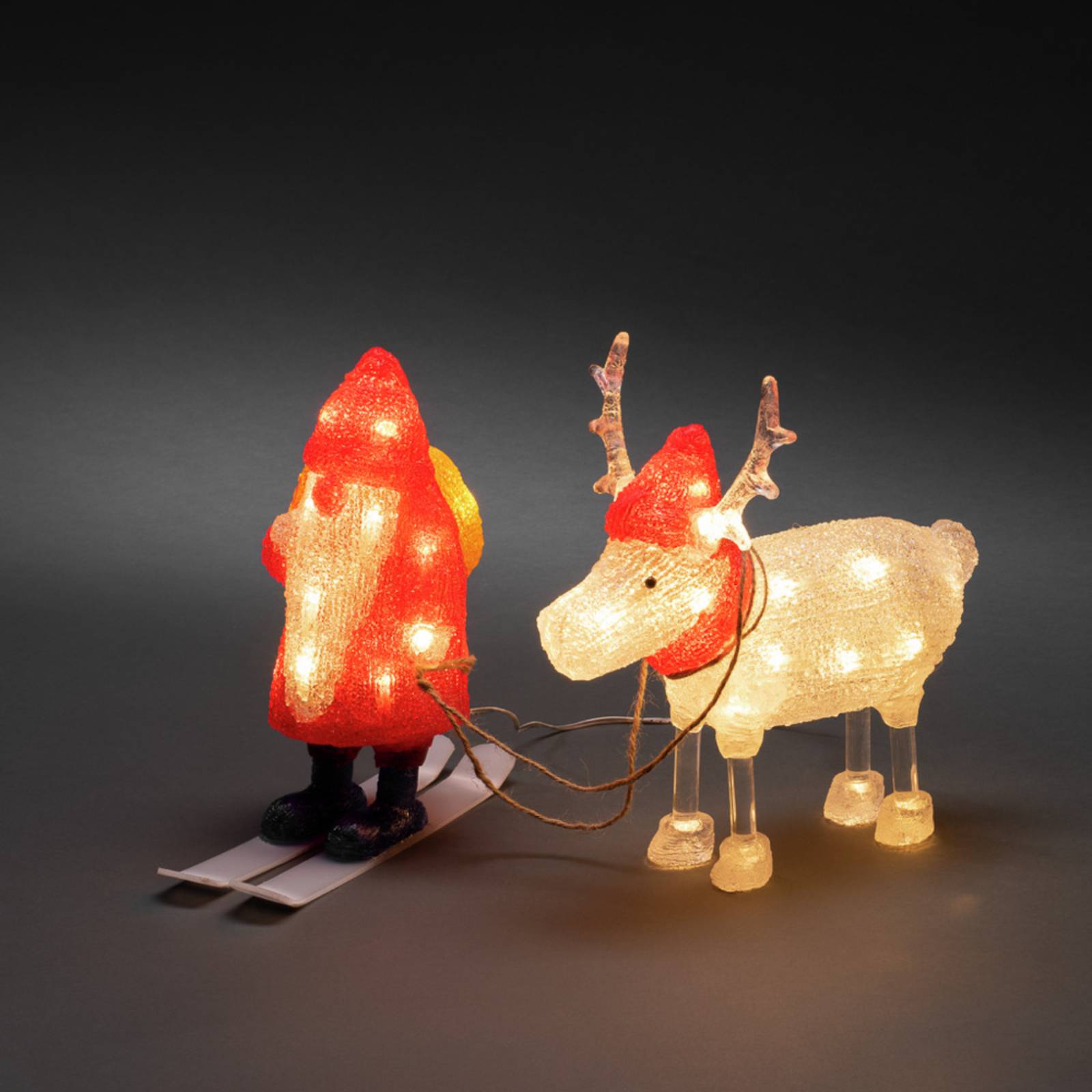 LED-Dekoleuchte Weihnachtsmann und Rentier IP44 von Konstsmide Christmas