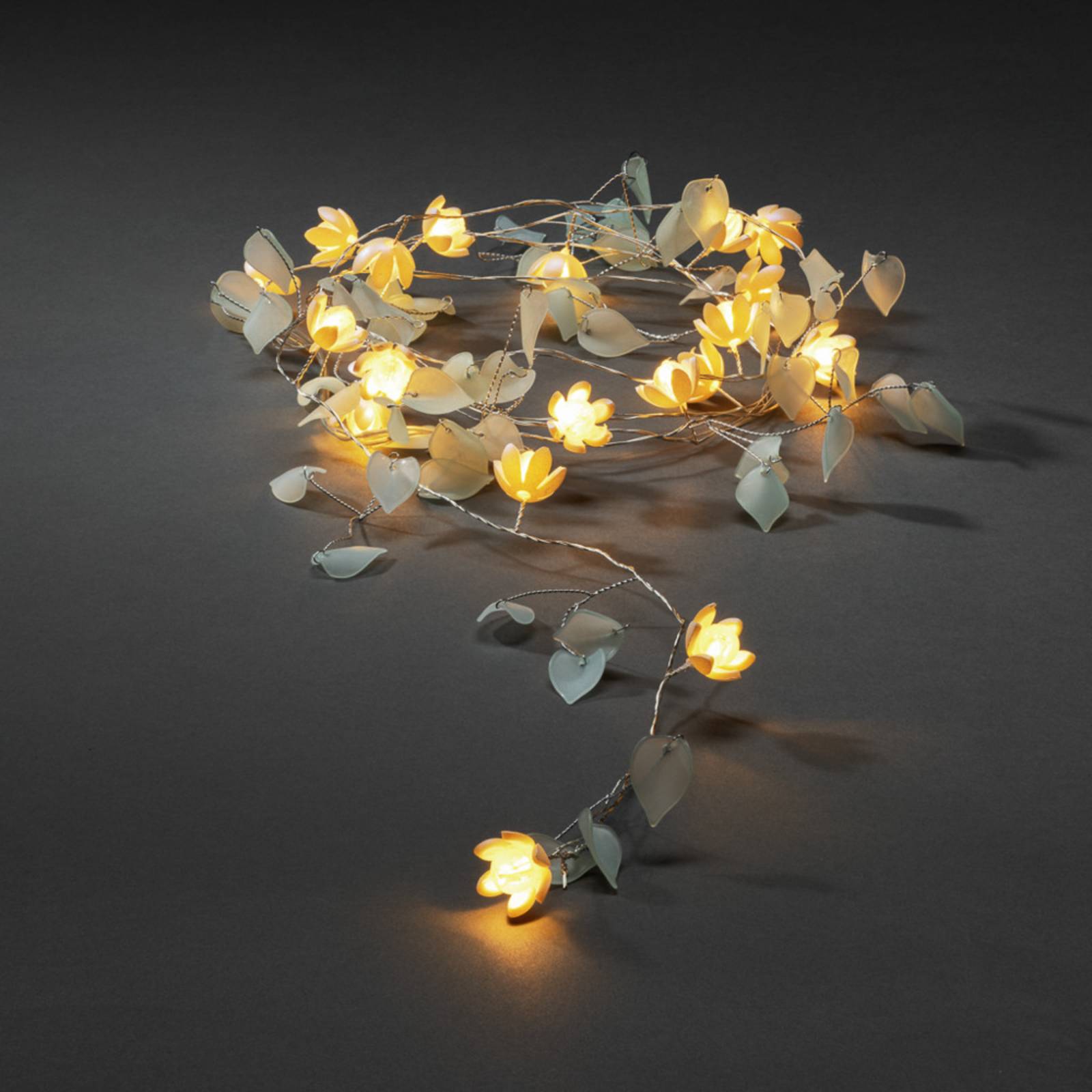 LED-Lichterkette Blätter und Blüten klar/weiß von Konstsmide Christmas