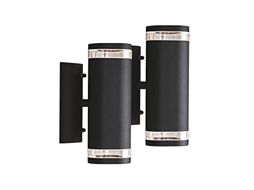 2er-Set Aluminium Up-Down Wandleuchte MODENA schwarz, GU10, Höhe 23,5 cm, IP44; Konstsmide 7512-750 von Konstsmide