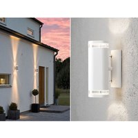 2er-Set Aluminium Up-Down Wandleuchte MODENA weiß, GU10, Höhe 23,5 cm, IP44 von Konstsmide