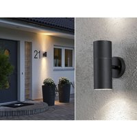 Konstsmide - 2er-Set Aluminium Up-Down Wandleuchte modena schwarz, GU10, Höhe 19,5 cm, IP44 von Konstsmide